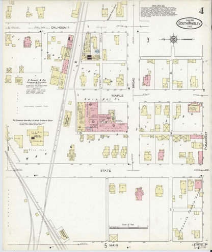 Sanborn Fire Insurance Map from South Whitley, Whitley County, Indiana (1914), Sheet #0004 - Complete Map Set gallery image, historic Sanborn map, vintage wall art, Indiana Indiana