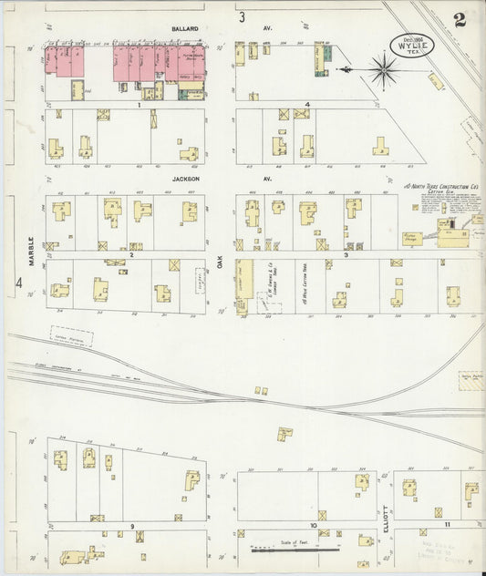 Sanborn Fire Insurance Map from Wylie, Collin County, Texas (1906), Sheet #0002 - Historic Sanborn Fire Insurance Map Print, vintage old map wall art, antique decor, genealogy gift, Texas Texas map