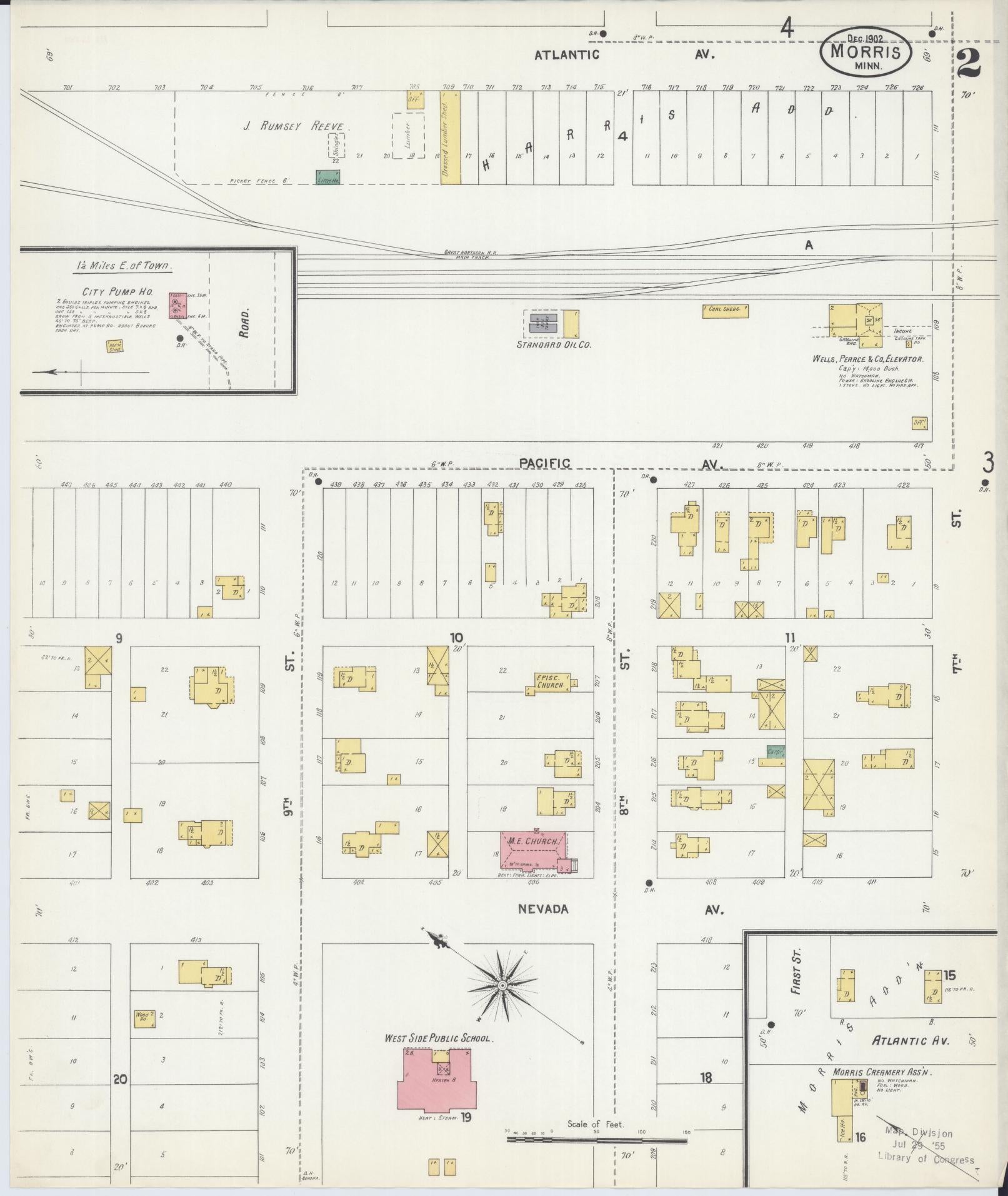 Sanborn Fire Insurance Map from Morris, Stevens County, Minnesota (1902), Sheet #0002 - Complete Map Set gallery image, historic Sanborn map, vintage wall art, Minnesota Minnesota