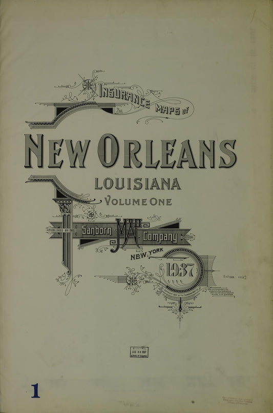 Sanborn Fire Insurance Map from New Orleans, Orleans Parish, Louisiana. (1937) – Historic Sanborn Fire Insurance Map Print