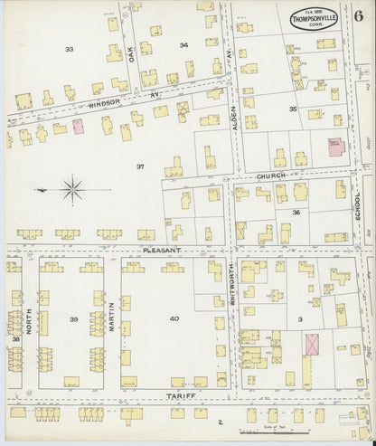 Sanborn Fire Insurance Map from Thompsonville, Hartford County, Connecticut (1892), Sheet #0006 - Complete Map Set gallery image, historic Sanborn map, vintage wall art, Connecticut Connecticut