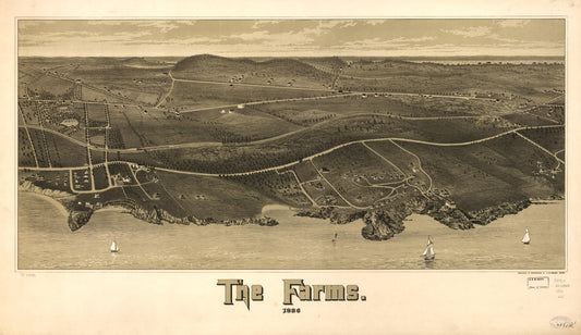 The Farms. 1886. (1886) – Historic Bird’s-Eye View Panorama Print
