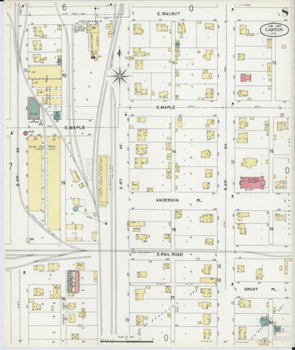 Sanborn Fire Insurance Map from Canton, Fulton County, Illinois (1902), Sheet #0008 - Historic Sanborn Fire Insurance Map Print, vintage old map wall art, antique decor, genealogy gift, Illinois Illinois map