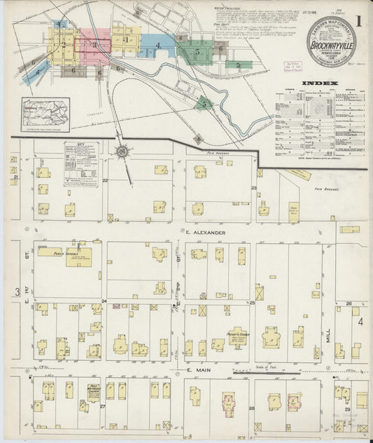 Sanborn Fire Insurance Map from Brockway, Jefferson County, Pennsylvania (1914), Sheet #0001 - Historic Sanborn Fire Insurance Map Print, vintage old map wall art, antique decor, genealogy gift, Pennsylvania Pennsylvania map