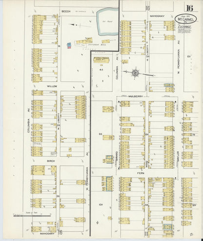 Sanborn Fire Insurance Map from Mount Carmel, Northumberland County, Pennsylvania (1913), Sheet #0016 - Complete Map Set gallery image, historic Sanborn map, vintage wall art, Pennsylvania Pennsylvania