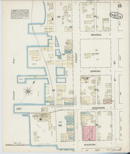 Sanborn Fire Insurance Map from Seattle, King County, Washington (1884), Sheet #0006 - Complete Map Set gallery image, historic Sanborn map, vintage wall art, Washington Washington
