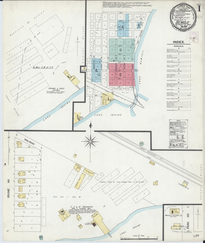 Sanborn Fire Insurance Map from Bemidji, Beltrami County, Minnesota (1900), Sheet #0001 - Complete Map Set gallery image, historic Sanborn map, vintage wall art, Minnesota Minnesota