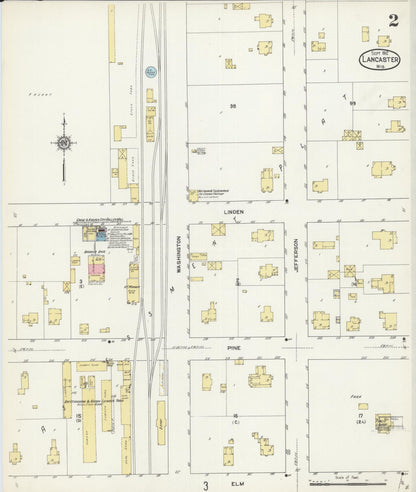 Sanborn Fire Insurance Map from Lancaster, Grant County, Wisconsin (1912), Sheet #0002 - Complete Map Set gallery image, historic Sanborn map, vintage wall art, Wisconsin Wisconsin