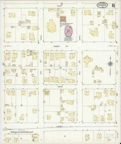 Sanborn Fire Insurance Map from Orange, Orange County, Texas (1914), Sheet #0008 - Complete Map Set gallery image, historic Sanborn map, vintage wall art, Texas Texas