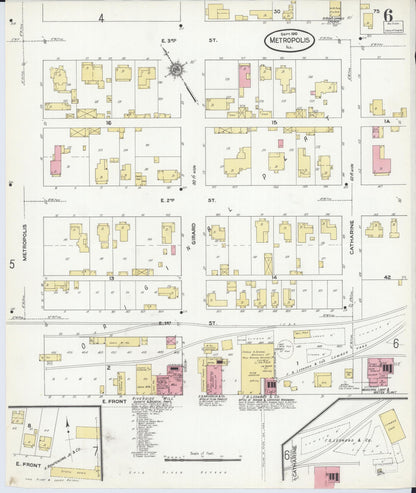 Sanborn Fire Insurance Map from Metropolis, Massac County, Illinois (1910), Sheet #0006 - Historic Sanborn Fire Insurance Map Print, vintage old map wall art, antique decor, genealogy gift, Illinois Illinois map