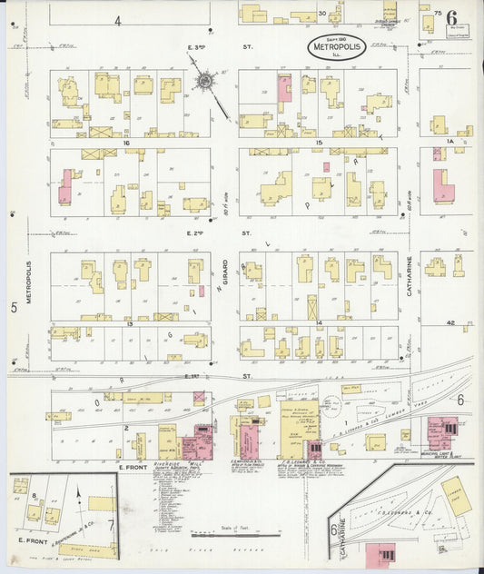 Sanborn Fire Insurance Map from Metropolis, Massac County, Illinois (1910), Sheet #0006 - Historic Sanborn Fire Insurance Map Print, vintage old map wall art, antique decor, genealogy gift, Illinois Illinois map
