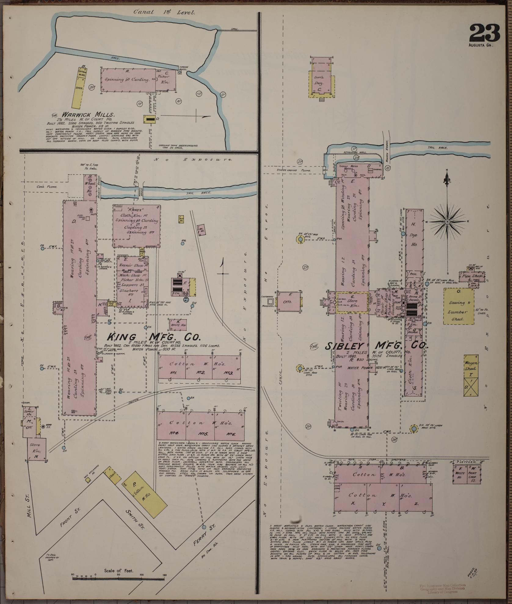 Sanborn Fire Insurance Map from Augusta, Richmond County, Georgia (1890), Sheet #0023 - Complete Map Set gallery image, historic Sanborn map, vintage wall art, Georgia Georgia