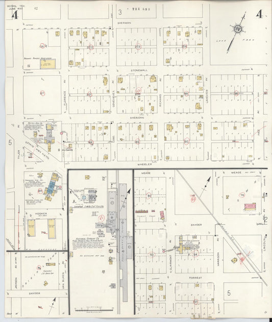 Sanborn Fire Insurance Map from Rotan, Fisher County, Texas (1940), Sheet #0004 - Historic Sanborn Fire Insurance Map Print, vintage old map wall art, antique decor, genealogy gift, Texas Texas map