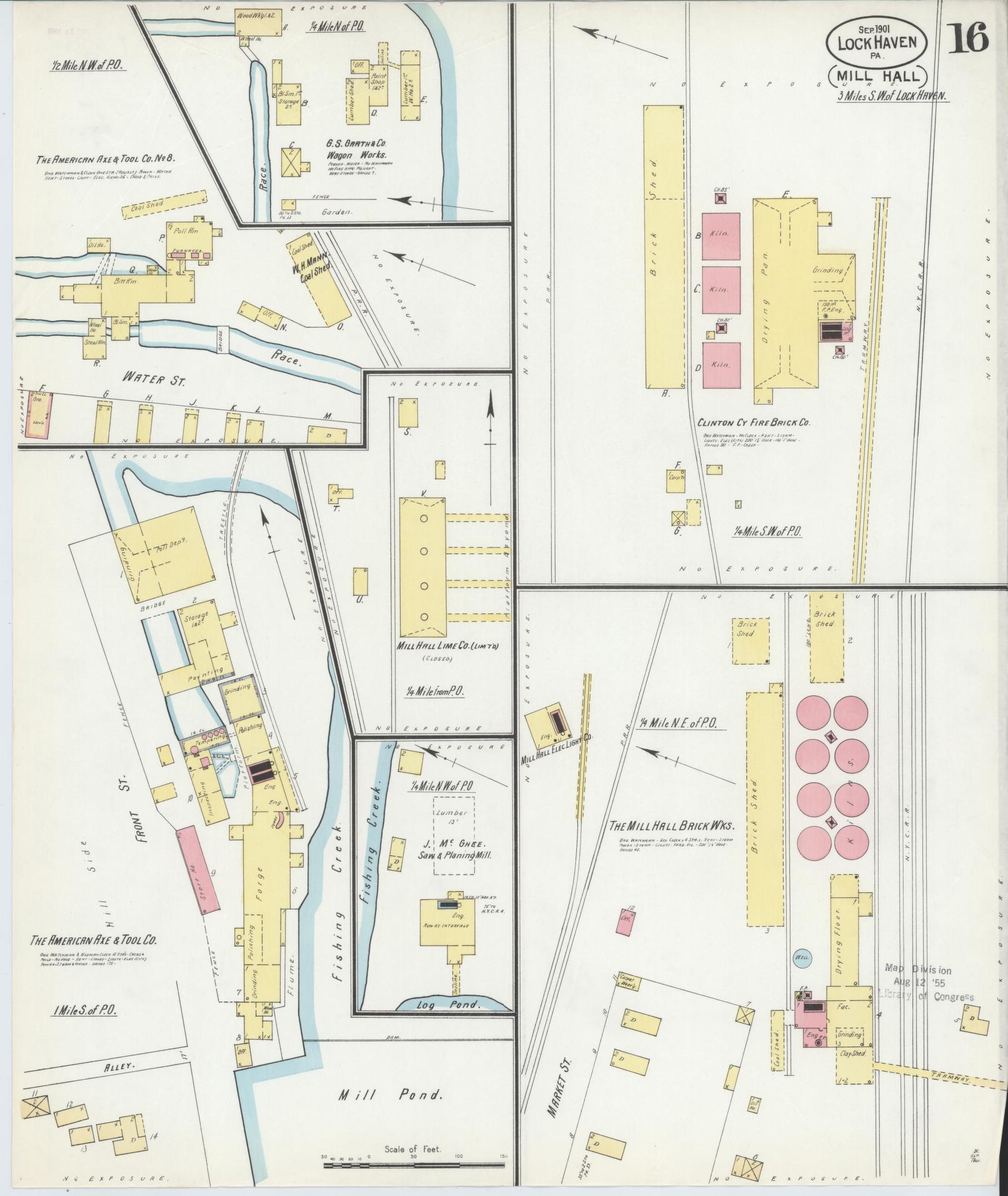 Sanborn Fire Insurance Map from Lock Haven, Clinton County, Pennsylvania (1901), Sheet #0016 - Complete Map Set gallery image, historic Sanborn map, vintage wall art, Pennsylvania Pennsylvania