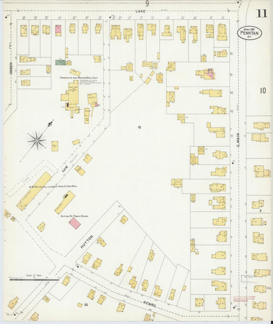 Sanborn Fire Insurance Map from Penn Yan, Yates County, New York (1903), Sheet #0011 - Historic Sanborn Fire Insurance Map Print, vintage old map wall art, antique decor, genealogy gift, New York New York map