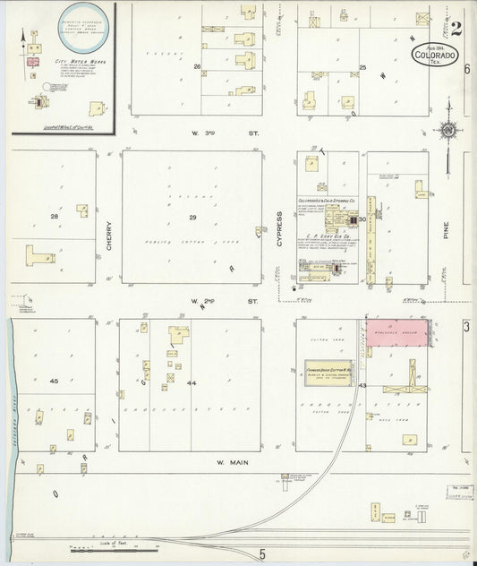 Sanborn Fire Insurance Map from Colorado, Mitchell County, Texas (1914), Sheet #0002 - Historic Sanborn Fire Insurance Map Print, vintage old map wall art, antique decor, genealogy gift, Colorado Colorado map