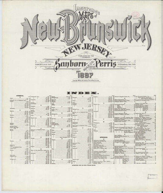 Sanborn Fire Insurance Map from New Brunswick, Middlesex County, New Jersey. (1897) – Historic Sanborn Fire Insurance Map Print