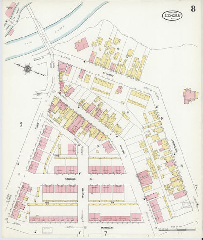 Sanborn Fire Insurance Map from Cohoes, Albany County, New York (1910), Sheet #0008 - Complete Map Set gallery image, historic Sanborn map, vintage wall art, New York New York