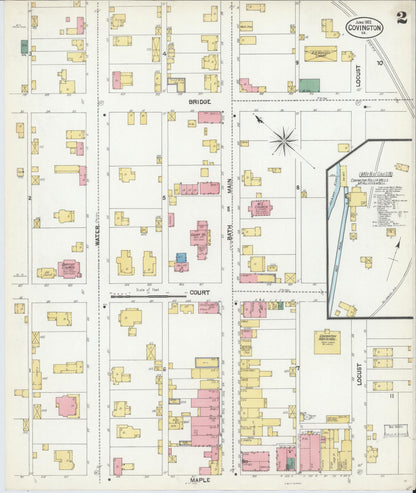 Sanborn Fire Insurance Map from Covington, Independent Cities, Virginia (1902), Sheet #0002 - Complete Map Set gallery image, historic Sanborn map, vintage wall art, Virginia Virginia