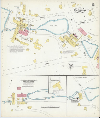 Sanborn Fire Insurance Map from East Hampton, Middlesex County, Connecticut (1908), Sheet #0002 - Complete Map Set gallery image, historic Sanborn map, vintage wall art, Connecticut Connecticut
