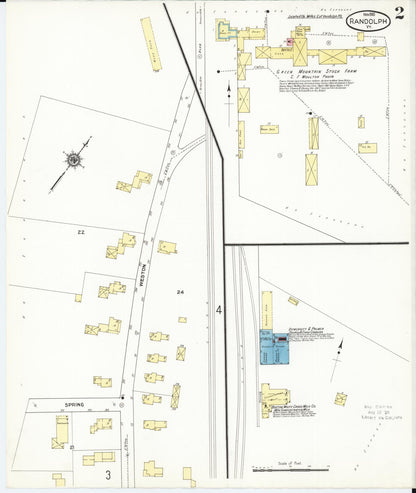 Sanborn Fire Insurance Map from Randolph, Orange County, Vermont (1910), Sheet #0002 - Complete Map Set gallery image, historic Sanborn map, vintage wall art, Vermont Vermont