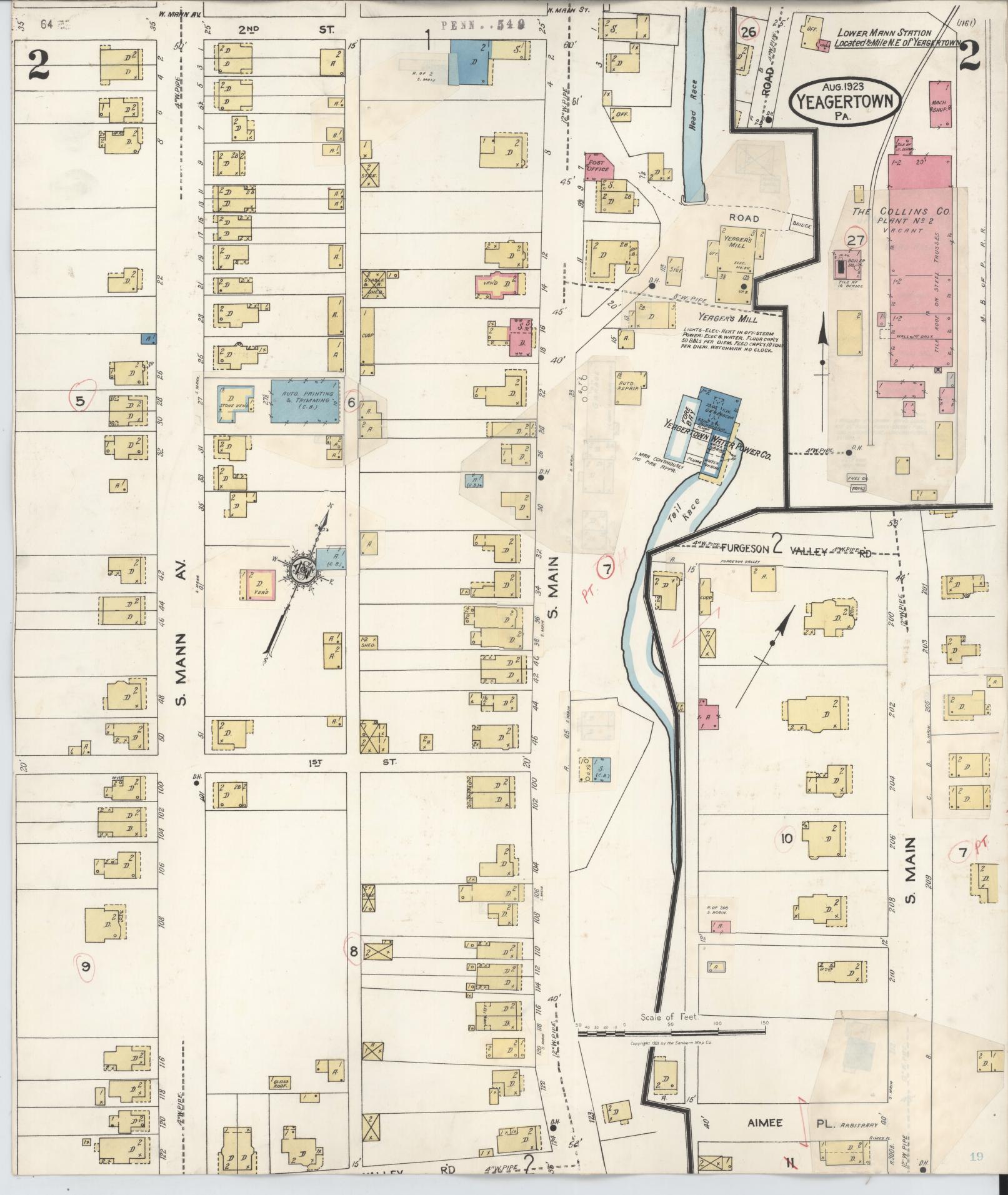 Sanborn Fire Insurance Map from Yeagertown, Mifflin County, Pennsylvania (1928), Sheet #0002 - Complete Map Set gallery image, historic Sanborn map, vintage wall art, Pennsylvania Pennsylvania