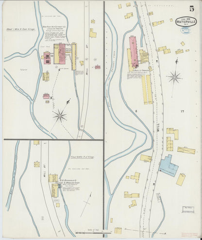 Sanborn Fire Insurance Map from Waterville, Oneida County, New York (1894), Sheet #0005 - Historic Sanborn Fire Insurance Map Print, vintage old map wall art, antique decor, genealogy gift, New York New York map