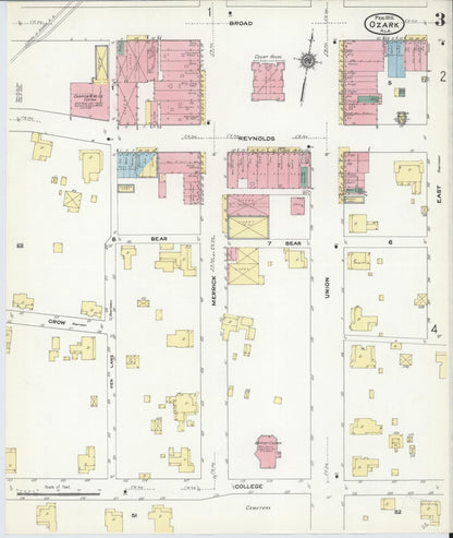 Sanborn Fire Insurance Map from Ozark, Dale County, Alabama (1910), Sheet #0003 - Complete Map Set gallery image, historic Sanborn map, vintage wall art, Alabama Alabama
