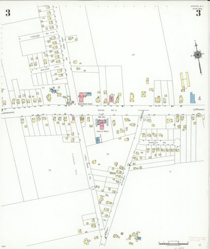 Sanborn Fire Insurance Map from Greece, Monroe County, New York (1942), Sheet #0003 - Historic Sanborn Fire Insurance Map Print, vintage old map wall art, antique decor, genealogy gift, New York New York map
