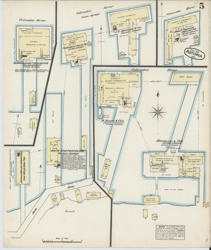 Sanborn Fire Insurance Map from Astoria, Clatsop County, Oregon (1884), Sheet #0005 - Complete Map Set gallery image, historic Sanborn map, vintage wall art, Oregon Oregon