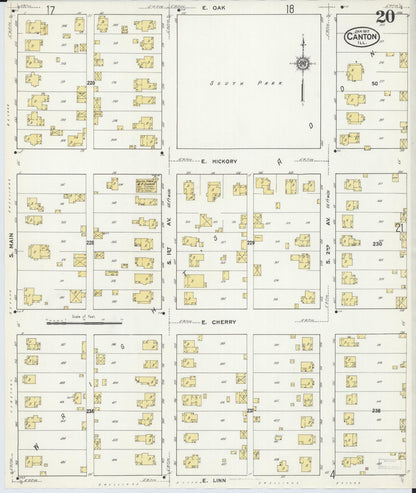 Sanborn Fire Insurance Map from Canton, Fulton County, Illinois (1917), Sheet #0020 - Complete Map Set gallery image, historic Sanborn map, vintage wall art, Illinois Illinois