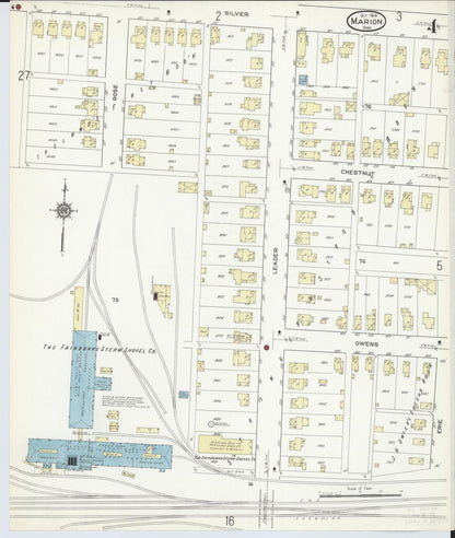 Sanborn Fire Insurance Map from Marion, Marion County, Ohio (1914), Sheet #0004 - Historic Sanborn Fire Insurance Map Print, vintage old map wall art, antique decor, genealogy gift, Ohio Ohio map