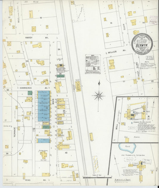 Sanborn Fire Insurance Map from Berwyn, Carter County, Oklahoma (1903), Sheet #0001 - Historic Sanborn Fire Insurance Map Print, vintage old map wall art, antique decor, genealogy gift, Oklahoma Oklahoma map