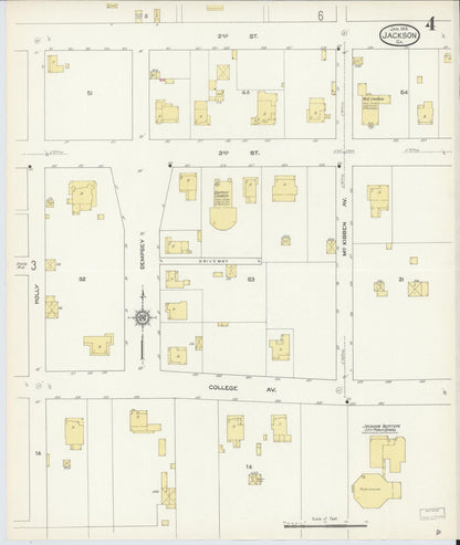 Sanborn Fire Insurance Map from Jackson, Butts County, Georgia (1913), Sheet #0004 - Complete Map Set gallery image, historic Sanborn map, vintage wall art, Georgia Georgia