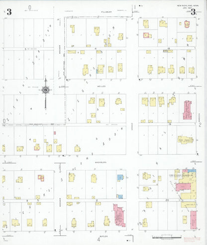 Sanborn Fire Insurance Map from New Richland, Waseca County, Minnesota (1947), Sheet #0003 - Complete Map Set gallery image, historic Sanborn map, vintage wall art, Minnesota Minnesota