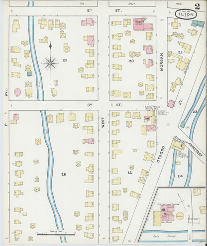 Sanborn Fire Insurance Map from Ilion, Herkimer County, New York (1891), Sheet #0002 - Complete Map Set gallery image, historic Sanborn map, vintage wall art, New York New York