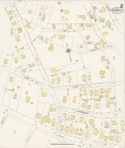 Sanborn Fire Insurance Map from Grass Valley, Nevada County, California (1912), Sheet #0002 - Complete Map Set gallery image, historic Sanborn map, vintage wall art, California California