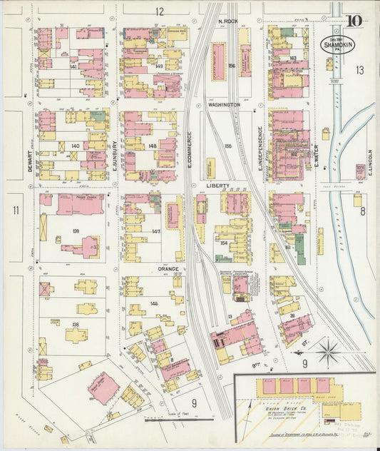 Sanborn Fire Insurance Map from Shamokin, Northumberland County, Pennsylvania (1901), Sheet #0010 - Historic Sanborn Fire Insurance Map Print, vintage old map wall art, antique decor, genealogy gift, Pennsylvania Pennsylvania map