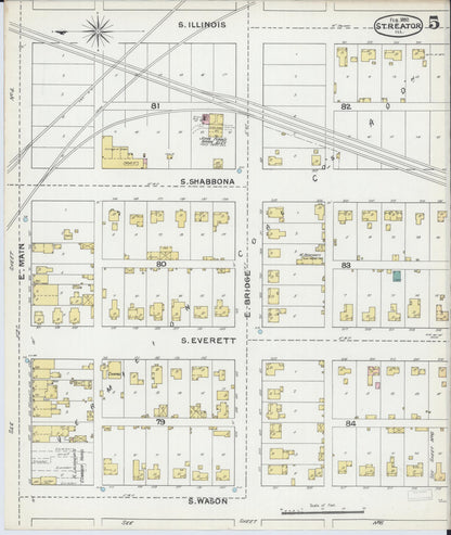 Sanborn Fire Insurance Map from Streator, La Salle County, Illinois (1892), Sheet #0005 - Complete Map Set gallery image, historic Sanborn map, vintage wall art, Illinois Illinois