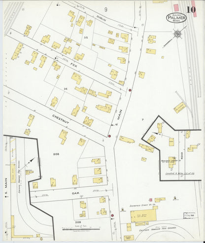 Sanborn Fire Insurance Map from Palmer, Hampden County, Massachusetts (1918), Sheet #0010 - Complete Map Set gallery image, historic Sanborn map, vintage wall art, Massachusetts Massachusetts