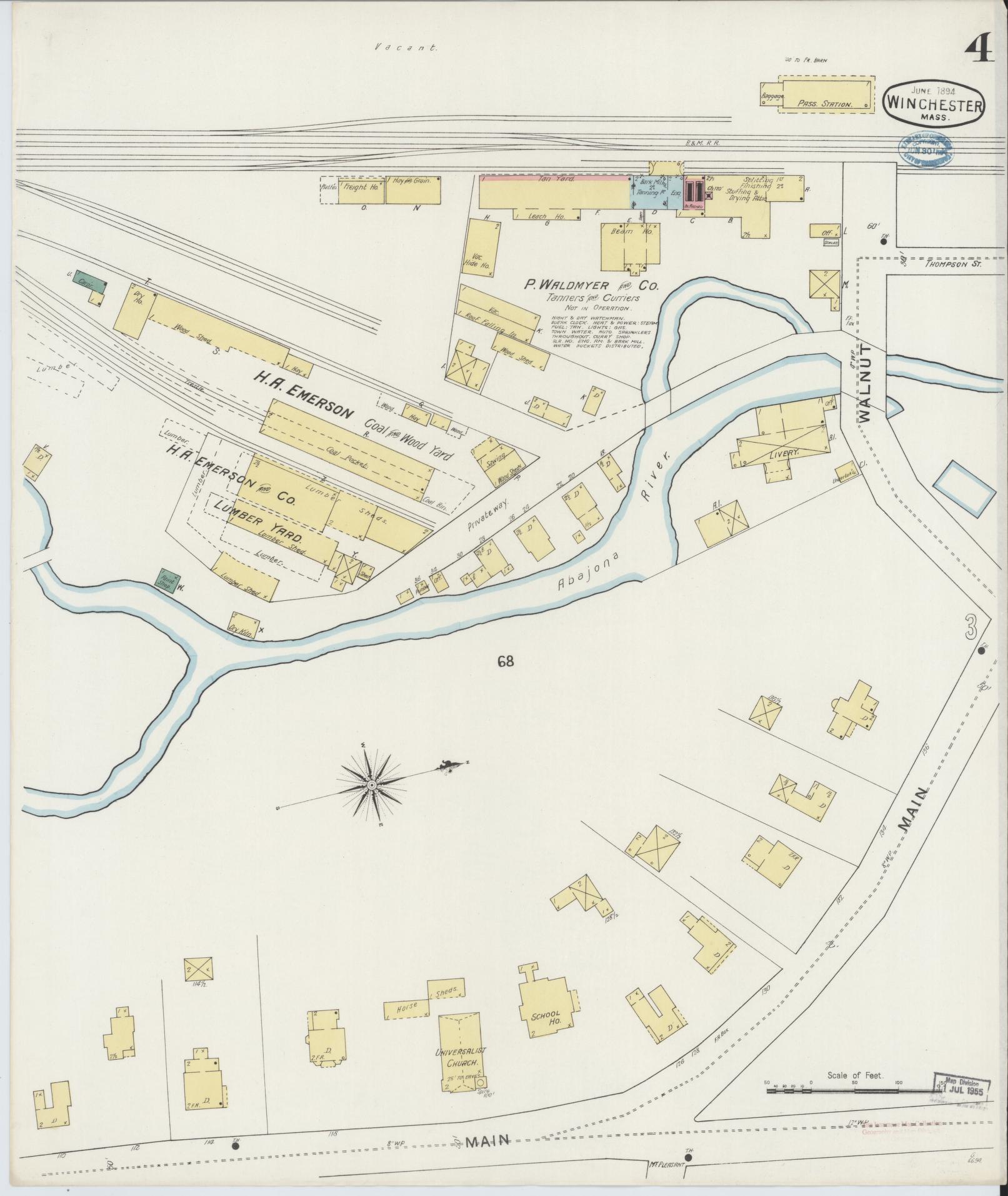 Sanborn Fire Insurance Map from Winchester, Middlesex County, Massachusetts (1894), Sheet #0004 - Complete Map Set gallery image, historic Sanborn map, vintage wall art, Massachusetts Massachusetts