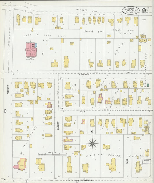 Sanborn Fire Insurance Map from Fond du Lac, Fond du Lac County, Wisconsin (1902), Sheet #0009 - Historic Sanborn Fire Insurance Map Print, vintage old map wall art, antique decor, genealogy gift, Wisconsin Wisconsin map