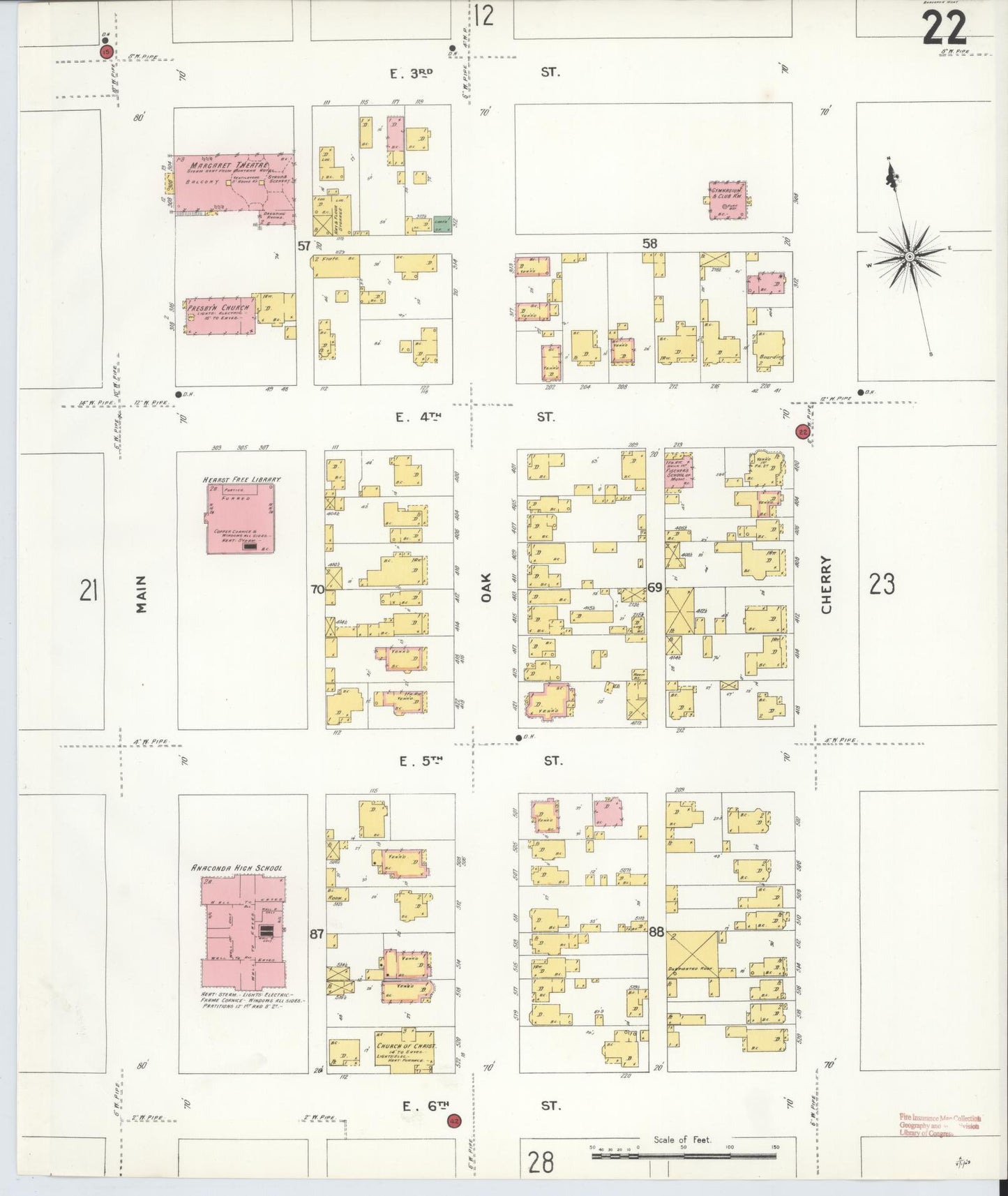 Sanborn Fire Insurance Map from Anaconda, Deer Lodge County, Montana (1903), Sheet #0022 - Complete Map Set gallery image, historic Sanborn map, vintage wall art, Montana Montana