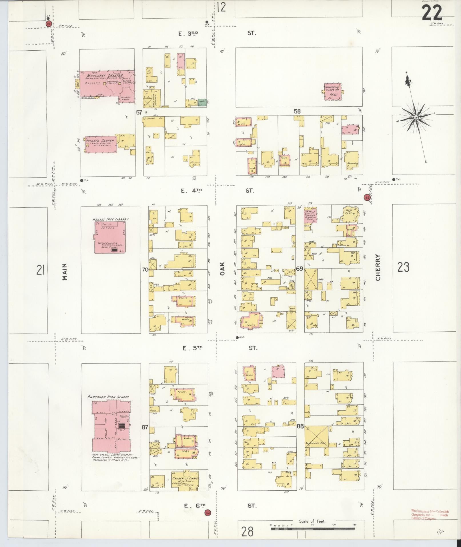 Sanborn Fire Insurance Map from Anaconda, Deer Lodge County, Montana (1903), Sheet #0022 - Complete Map Set gallery image, historic Sanborn map, vintage wall art, Montana Montana