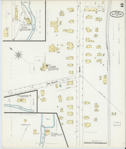 Sanborn Fire Insurance Map from Afton, Chenango County, New York (1897), Sheet #0002 - Historic Sanborn Fire Insurance Map Print, vintage old map wall art, antique decor, genealogy gift, New York New York map
