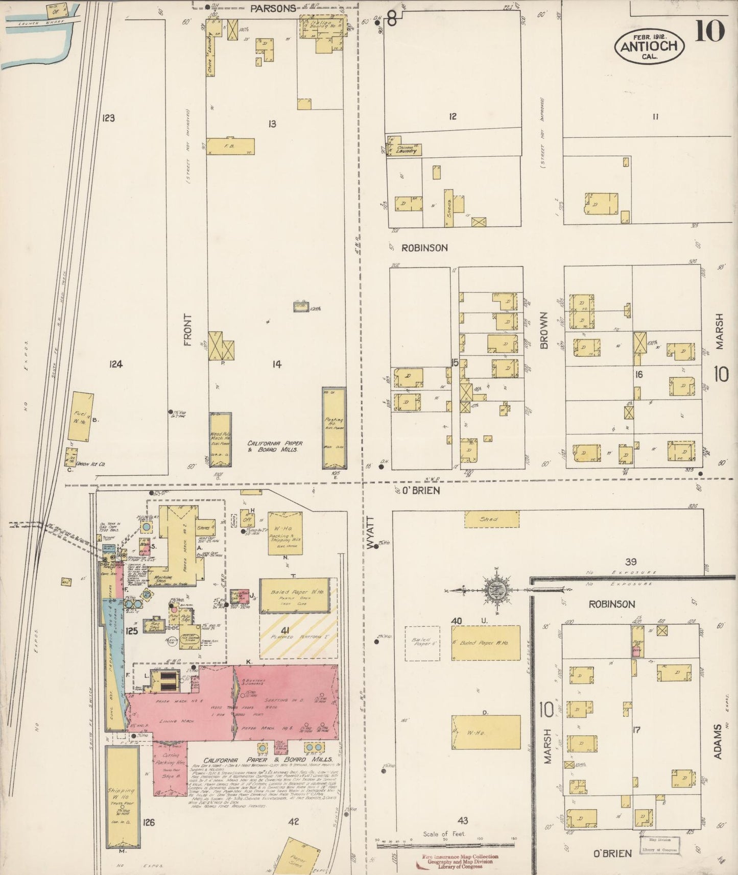 Sanborn Fire Insurance Map from Antioch, Contra Costa County, California (1912), Sheet #0010 - Historic Sanborn Fire Insurance Map Print, vintage old map wall art, antique decor, genealogy gift, California California map