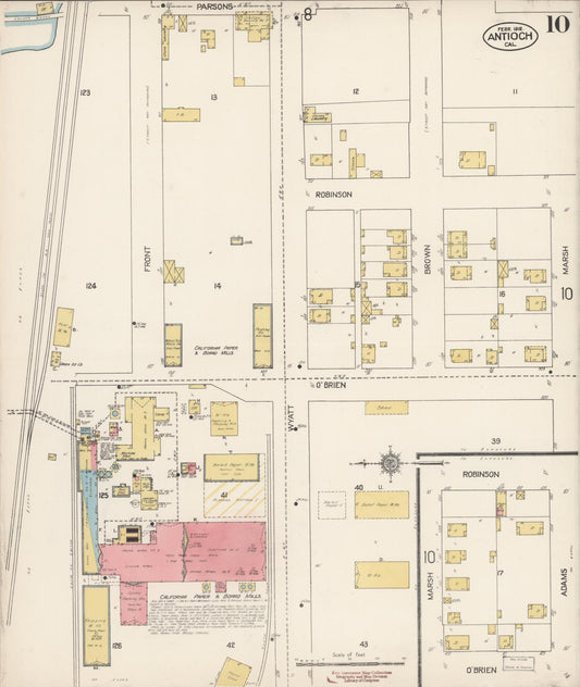 Sanborn Fire Insurance Map from Antioch, Contra Costa County, California (1912), Sheet #0010 - Historic Sanborn Fire Insurance Map Print, vintage old map wall art, antique decor, genealogy gift, California California map