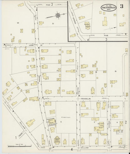 Sanborn Fire Insurance Map from Vineyard Haven, Dukes County, Massachusetts (1914), Sheet #0003 - Complete Map Set gallery image, historic Sanborn map, vintage wall art, Massachusetts Massachusetts