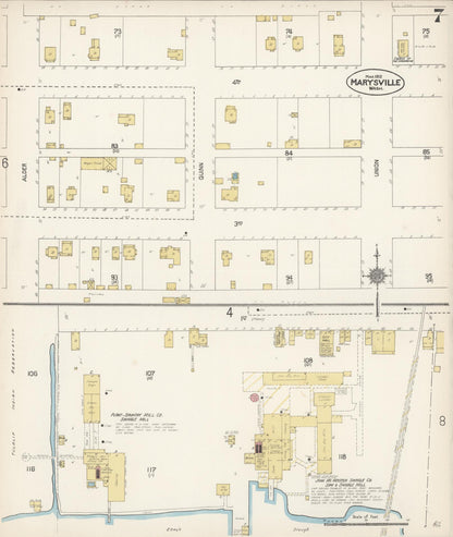 Sanborn Fire Insurance Map from Marysville, Snohomish County, Washington (1912), Sheet #0007 - Complete Map Set gallery image, historic Sanborn map, vintage wall art, Washington Washington