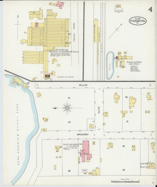 Sanborn Fire Insurance Map from Pleasant Hill, Cass County, Missouri (1898), Sheet #0004 - Historic Sanborn Fire Insurance Map Print, vintage old map wall art, antique decor, genealogy gift, Missouri Missouri map